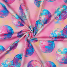 Disco balls 148 cm stretch sweatshirt fabric