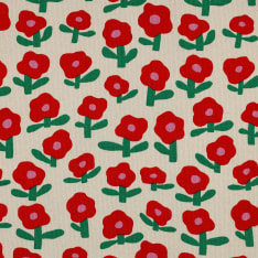 Flowers 120 cm rib jersey fabric