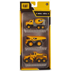 CAT työkoneet 3 x 10cm ajoneuvot - Sementtiauto, dumpperi ja tiekarhu