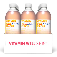 Vitamin Well Zero Persikka 12x500ml hyvinvointijuoma