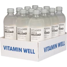 Vitamin Well Reload Sitruuna-Lime 0,5l 12-pack hiilihapoton juoma