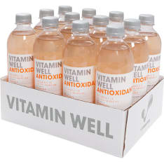 Vitamin Well Antioxidant Persikka 0,5l 12-pack hiilihapoton juoma