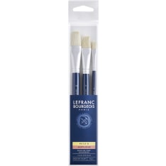 Lefranc & Bourgeois 3-piece flat hog bristle brush assortment