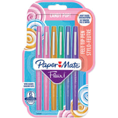 Paper Mate Flair Felt Tip Pens | Medium Tip (0.7 mm) | Candy POP Colours | 6 Count