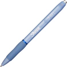 Sharpie S-Gel | Gel Pens | Medium Point (0.7mm) | Frost Blue & White Pearl Barrels | Blue Ink | 12 Count