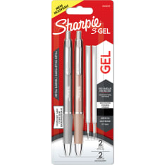 Sharpie S-Gel | Metal Gel Pens | Medium Point (0.7mm) | Steel Grey & Rose Gold | Black Ink | 2 Pens & 2 Gel Pen Refills