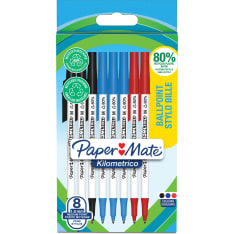 Paper Mate Kilometrico Recycled värilajitelma 8 kpl kuulakärkikynä