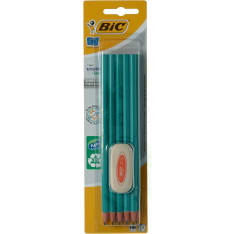 BIC Evolution 10kpl HB lyijykynä + pyyhekumi