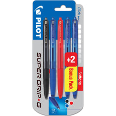 Pilot blister G 3+2 sininen/musta/punainen 3 kpl supergrip kynä