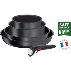 Tefal Ingenio Daily Chef musta 5-osainen keitto- ja paistoastiasarja