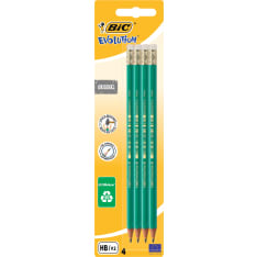BIC Evolution 4 kpl kumipäinen lyijykynä
