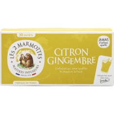 Les 2 Marmottes Organic Lemon Ginger 30 ps herbal tea
