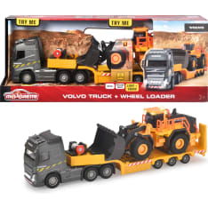 Majorette Volvo Truck + Wheel Loader rekka-auto ja pyöräkuormaaja