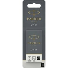 Parker Quink Fountain Pen Ink Refill Cartridges Long Black 5-Blister