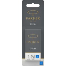 Parker Quink Fountain Pen Ink Refill Cartridges Long Blue 5-Pack