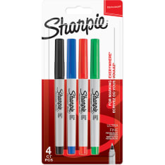 Sharpie Permanent Markers | Ultra-Fine Point | Assorted Classic Colours | 4 Count
