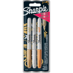 Sharpie Permanent Markers | Fine Tip | Assorted Metallic Colours | 3 Count
