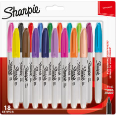 Sharpie Permanent Markers | Fine Point | Assorted Fun Colours | 18 Count