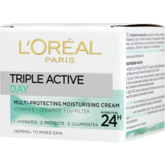 L'Oréal Paris Triple Active 50 ml normaalille iholle päivävoide