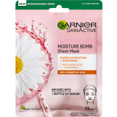 Garnier Moisture Bomb 32 g kosteuttava kangasnaamio kuivalle ja herkälle iholle