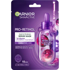 Garnier SkinActive Pro-Retinol Smoothing Serum 28g fabric mask for all skin types