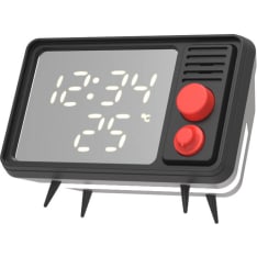 MOB harmaa retro-TV herätyskello