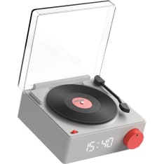 MOB gray Retro Vinyl speaker/alarm clock