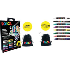 Uni Posca 8 kpl PC-5M  kangaspussi ja maalikynät