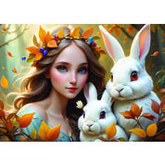 Alipson Lady and Bunnies 500p palapeli