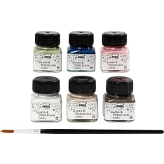 6 x 20 ml lasi- ja posliinimaalilajitelma