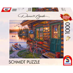Schmidt Darrel Bush: Lakeside Cabin With Bike 1000p palapeli