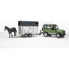 Bruder 02592 Land Rover Defender Station Wagon + hevoskuljetusvaunu
