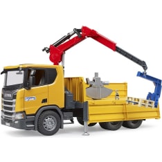 Bruder Scania Super 560R kuorma-auto lastausnosturilla ja kuormalavoilla
