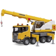 Bruder Scania Super 560R Liebherr nosturiauto äänillä ja valoilla