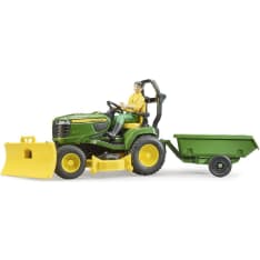 Bruder Bworld John Deere Lawn Tractor With Trailer and Gardener ruohonleikkuri ja hahmo