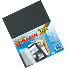 Folia Photo Card Inserts black A4 20 Sheets 4 Holes