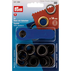 Prym 14 mm black eyelets, 10 pcs
