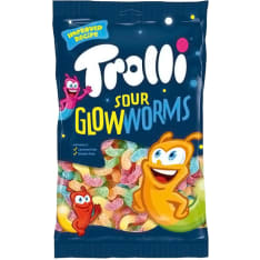Trolli Sour Glowworms viinikumimakeinen 100 g karkkipussi