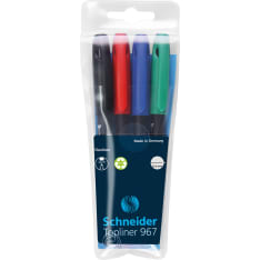 Schneider Topliner 967 04 4pc fibre tip pen
