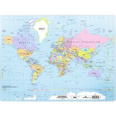 Durable World map 50x38cm writing pad