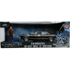 Jada Supernatural Dean Winchester and 1967 Chevy Impala Sport Sedan 1:24 Collectible Figure