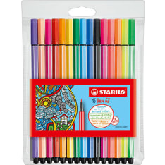 Stabilo Pen 68 fibre-tip pen 5 neon + 10 standard color