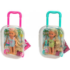 Evi Love Travel muotinukke matkalaukussa