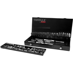 TERRAX HSS 54-part. M3-M20 threading tool set