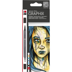 Marabu Graphix aqua pen 6 Metropolitan akvarellitussit