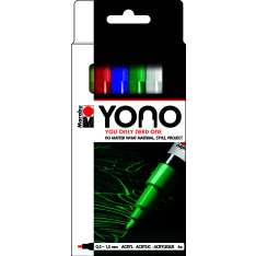 Marabu Yono 6 x 0.5-1.5mm akryylimaalitussisetti
