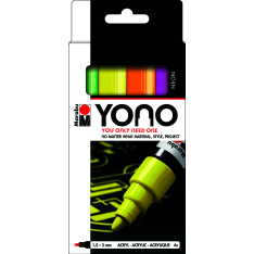 Marabu Yono Neon 4 x 1.5-3mm akryylimaalitussisetti