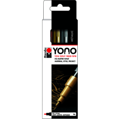 Marabu Yono Metal 4 x 0.5-1.5mm mm akryylimaalitussisetti