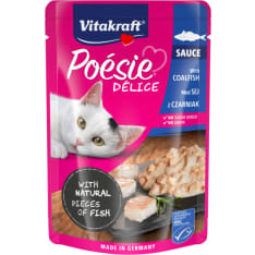 Vitakraft Poesie Delice 85 g Seitiä kastikkeessa kissan märkäruoka