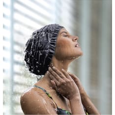 Fashy black fabric shower cap